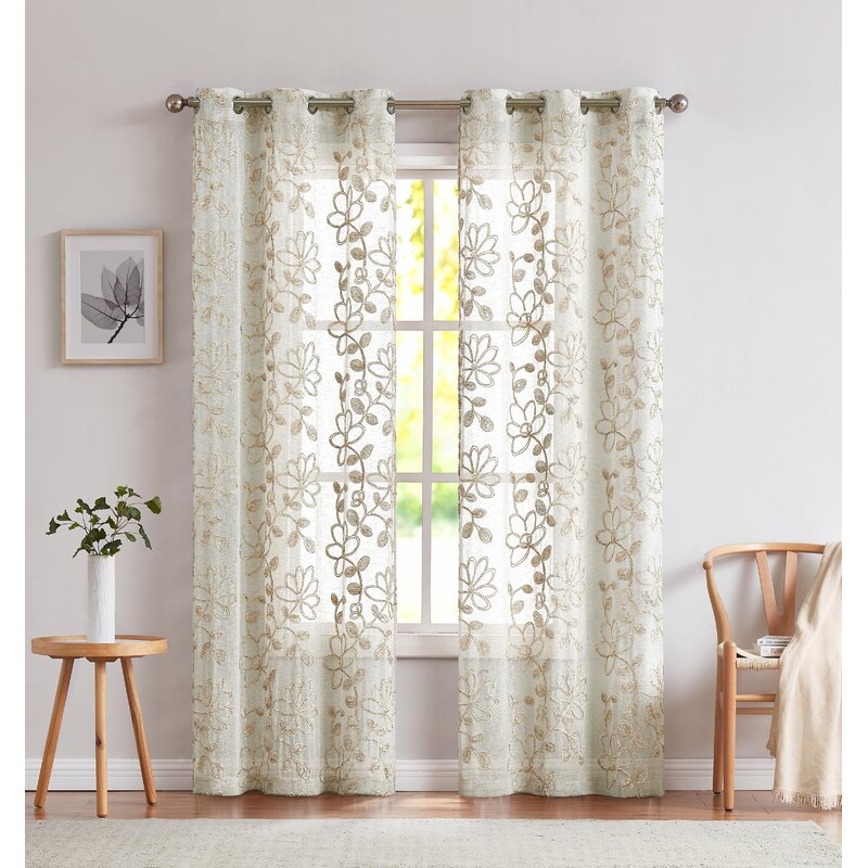 Linen Lace Curtains Sheer | Home on sale Decor